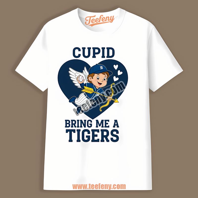 Detroit Tigers Valentines Cupid Bring Me A Tigers Cotton Shirt