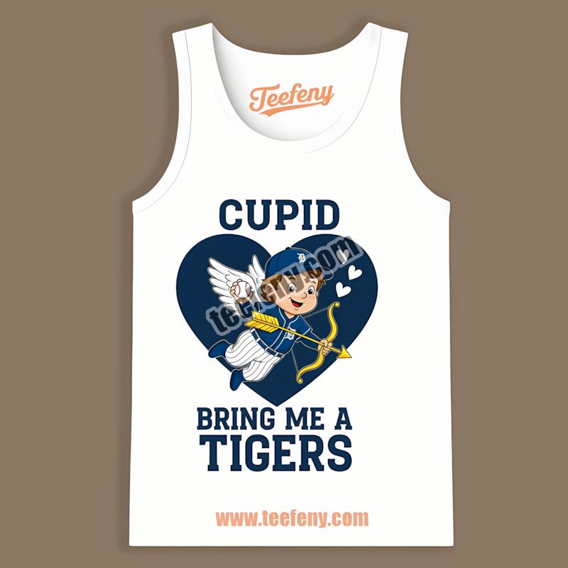 Detroit Tigers Valentines Cupid Bring Me A Tigers Cotton Tanktop Detroit Tigers Valentines Cupid Bring Me A Tigers Cotton Tanktop