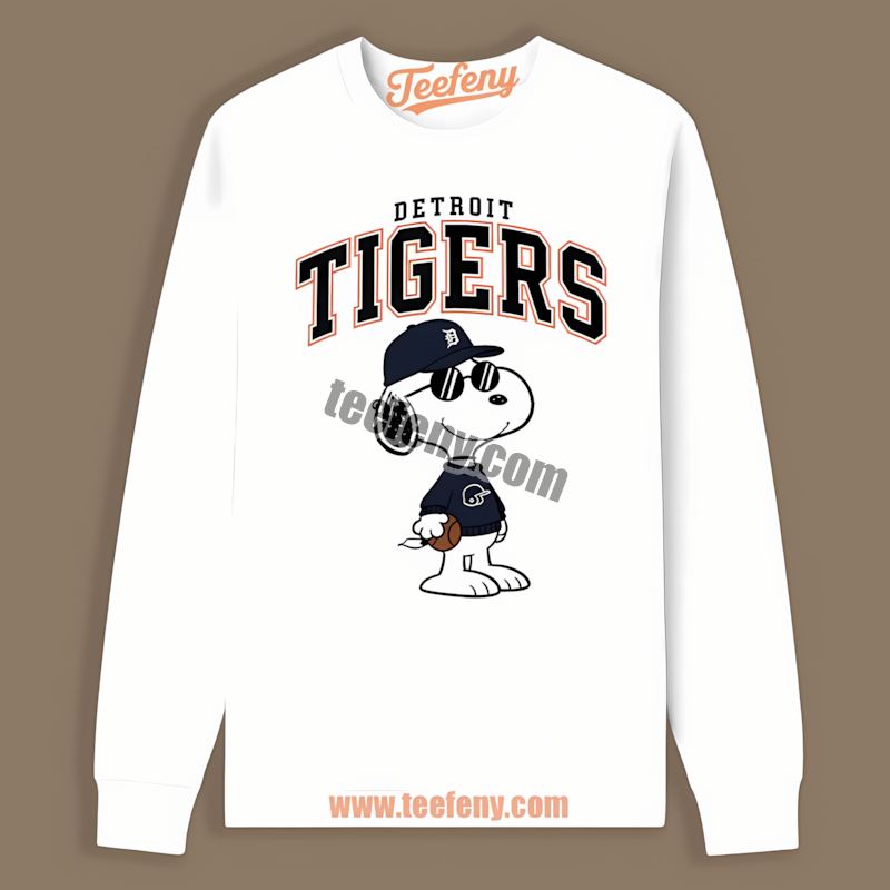 Detroit Tigers Vs Cool Snoopy Cotton Long Sleeve Detroit Tigers Vs Cool Snoopy Cotton Long Sleeve