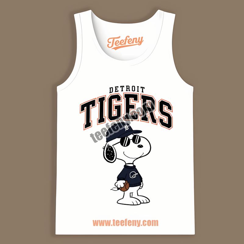 Detroit Tigers Vs Cool Snoopy Cotton Tanktop Detroit Tigers Vs Cool Snoopy Cotton Tanktop
