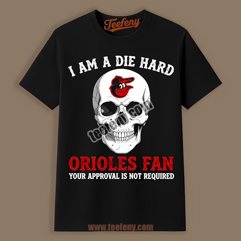 Die Hard Baltimore Orioles Fan Skull Soft Shirt