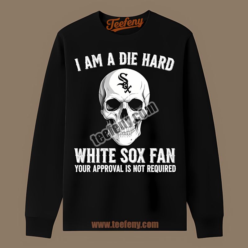 Die Hard Chicago White Sox Fan Skull Retro Long Sleeve Die Hard Chicago White Sox Fan Skull Retro Long Sleeve