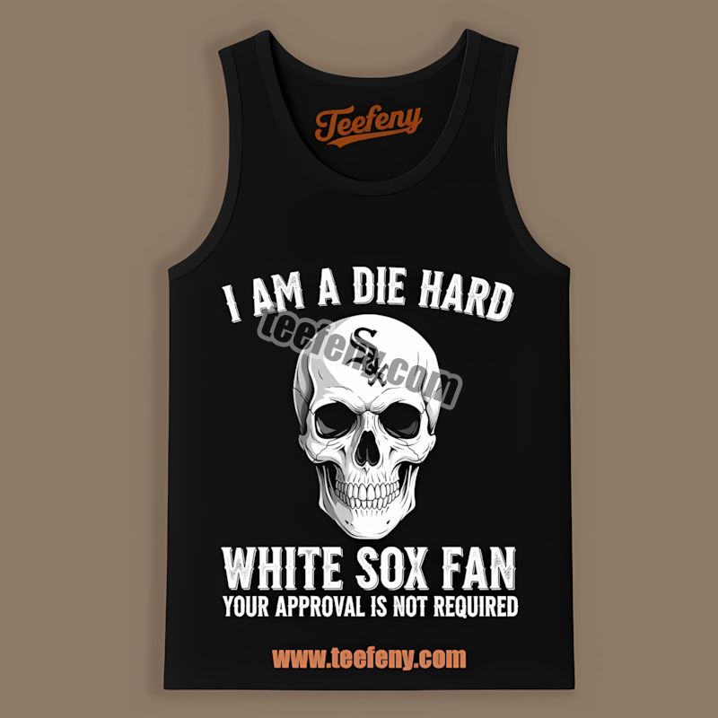 Die Hard Chicago White Sox Fan Skull Retro Tanktop Die Hard Chicago White Sox Fan Skull Retro Tanktop