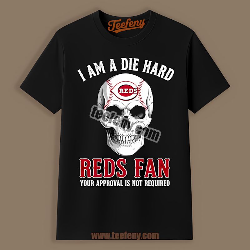 Die Hard Cincinnati Reds Fan Skull Cotton Shirt