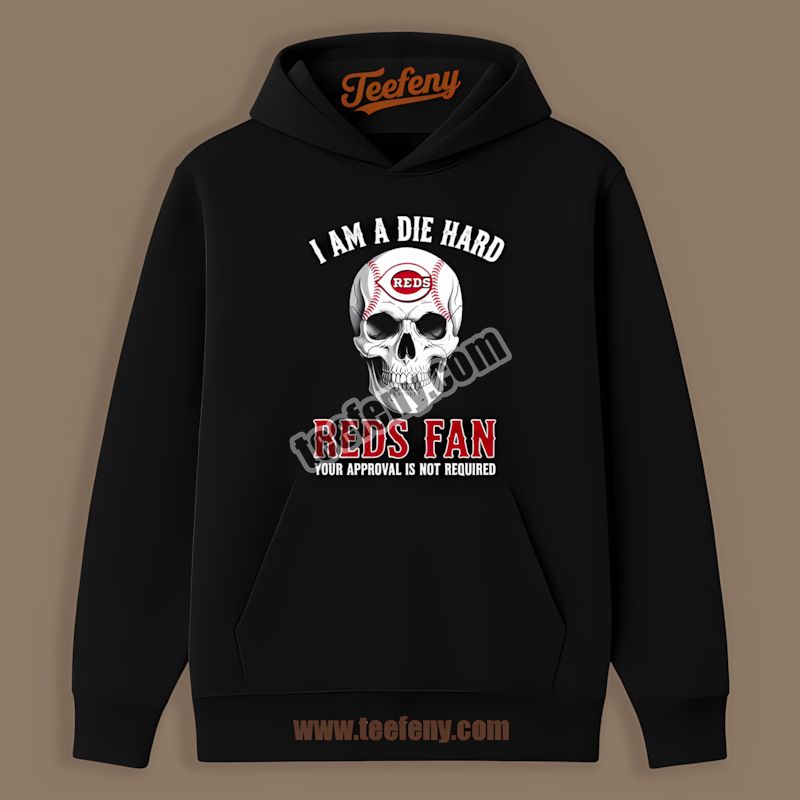 Die Hard Cincinnati Reds Fan Skull Cotton Hoodie Die Hard Cincinnati Reds Fan Skull Cotton Hoodie