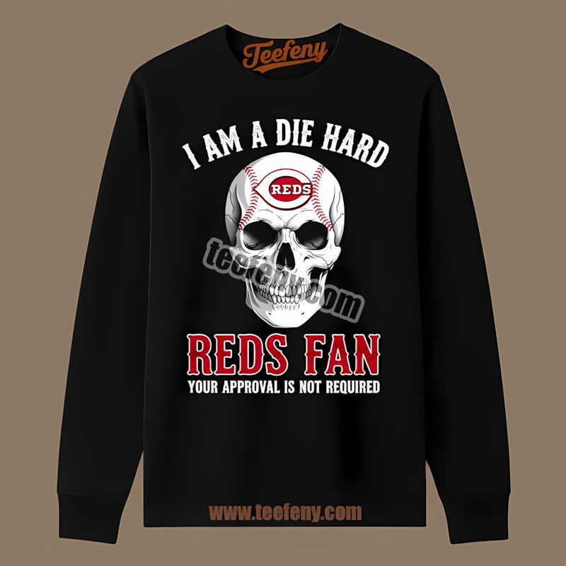Die Hard Cincinnati Reds Fan Skull Cotton Long Sleeve Die Hard Cincinnati Reds Fan Skull Cotton Long Sleeve