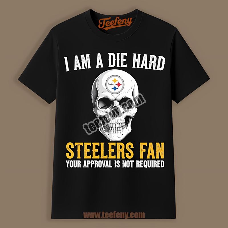 Die Hard Fan Of Pittsburgh Steelers Skull Graphic Shirt