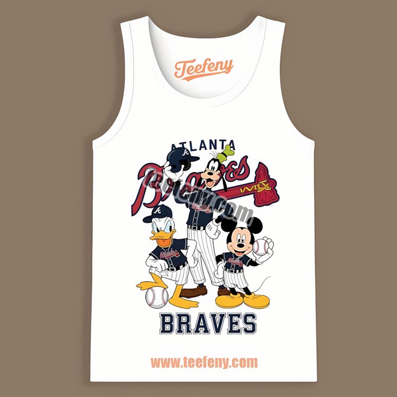 Disney Characters Mickey Donald Goofy Atlanta Braves Fashion Tanktop Disney Characters Mickey Donald Goofy Atlanta Braves Fashion Tanktop