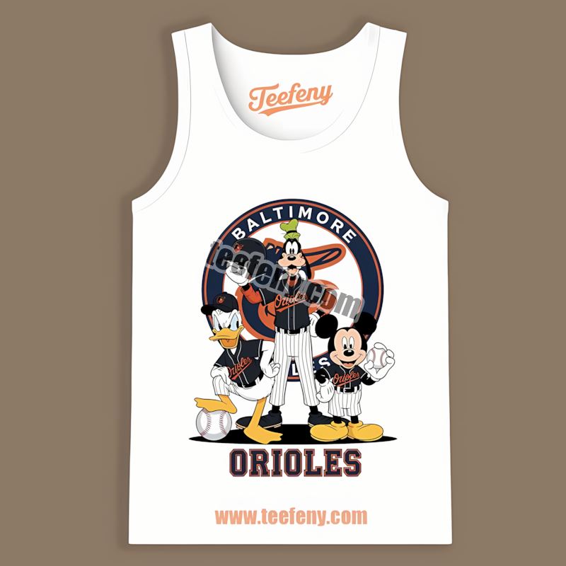 Disney Characters Mickey Donald Goofy Baltimore Orioles Classic Tanktop Disney Characters Mickey Donald Goofy Baltimore Orioles Classic Tanktop