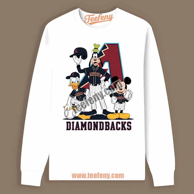 Disney Mickey Donald Goofy Arizona Diamondbacks Trendy Long Sleeve Disney Mickey Donald Goofy Arizona Diamondbacks Trendy Long Sleeve
