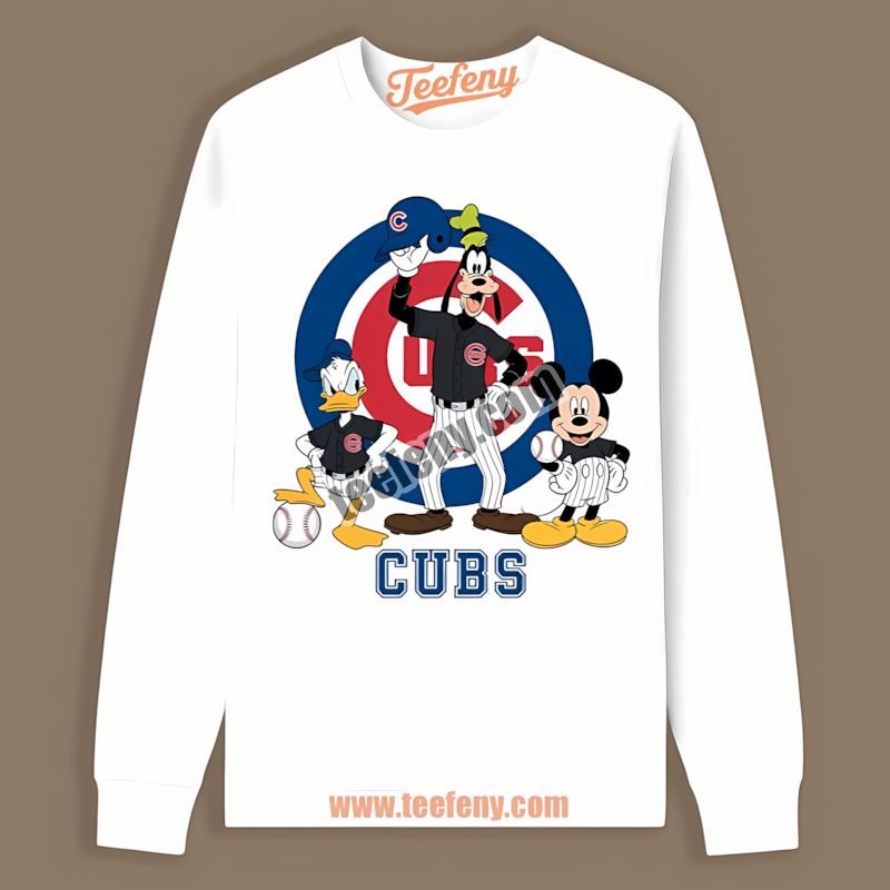 Disney Mickey Donald Goofy Chicago Cubs Graphic Long Sleeve Disney Mickey Donald Goofy Chicago Cubs Graphic Long Sleeve