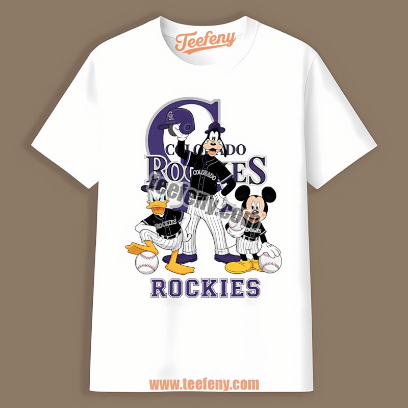 Disney Mickey Donald Goofy Love Colorado Rockies Color Shirt