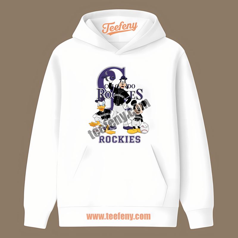 Disney Mickey Donald Goofy Love Colorado Rockies Color Hoodie Disney Mickey Donald Goofy Love Colorado Rockies Color Hoodie