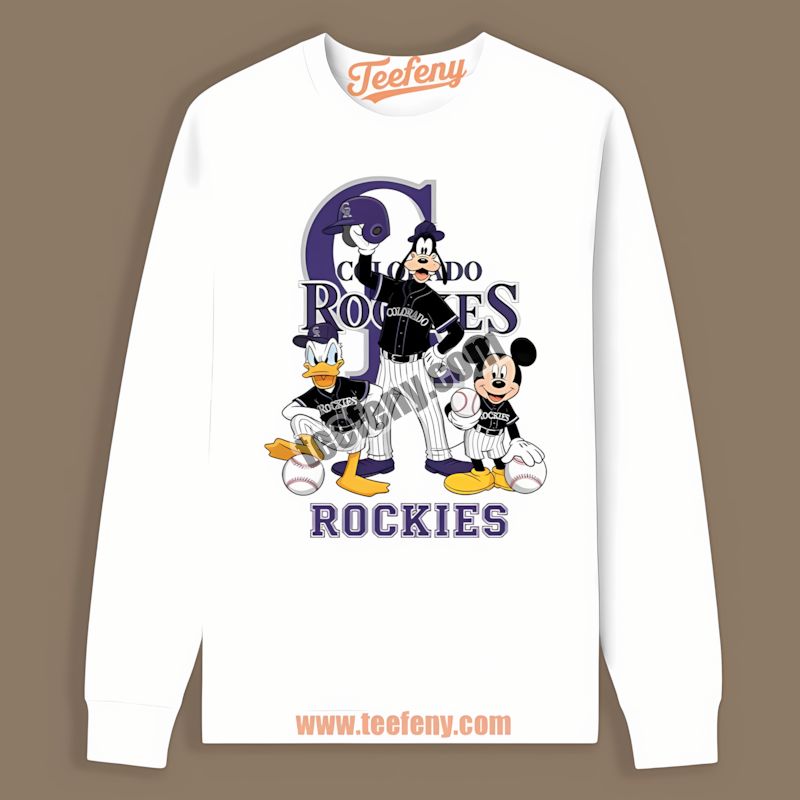 Disney Mickey Donald Goofy Love Colorado Rockies Color Long Sleeve Disney Mickey Donald Goofy Love Colorado Rockies Color Long Sleeve