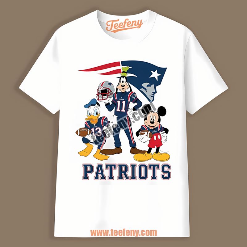 Disney Mickey Donald Goofy New England Patriots Color Shirt