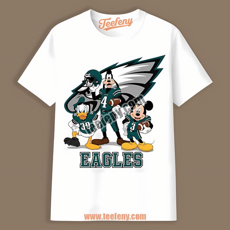 Disneys Mickey Donald Goofy With Philadelphia Eagles Unisex Shirt