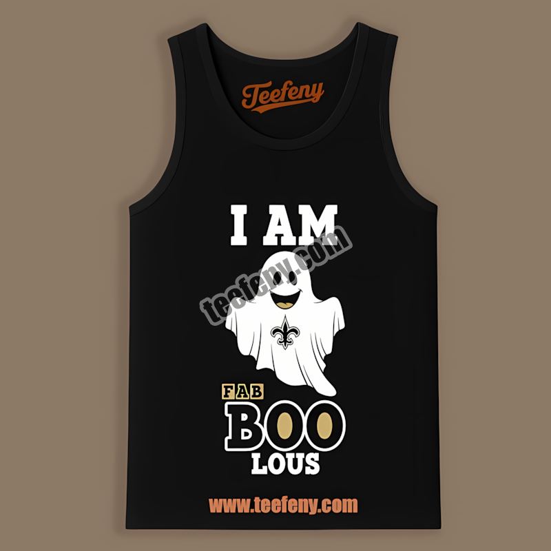 Fab Boo Lous Ghost New Orleans Saints Cotton Tanktop Fab Boo Lous Ghost New Orleans Saints Cotton Tanktop