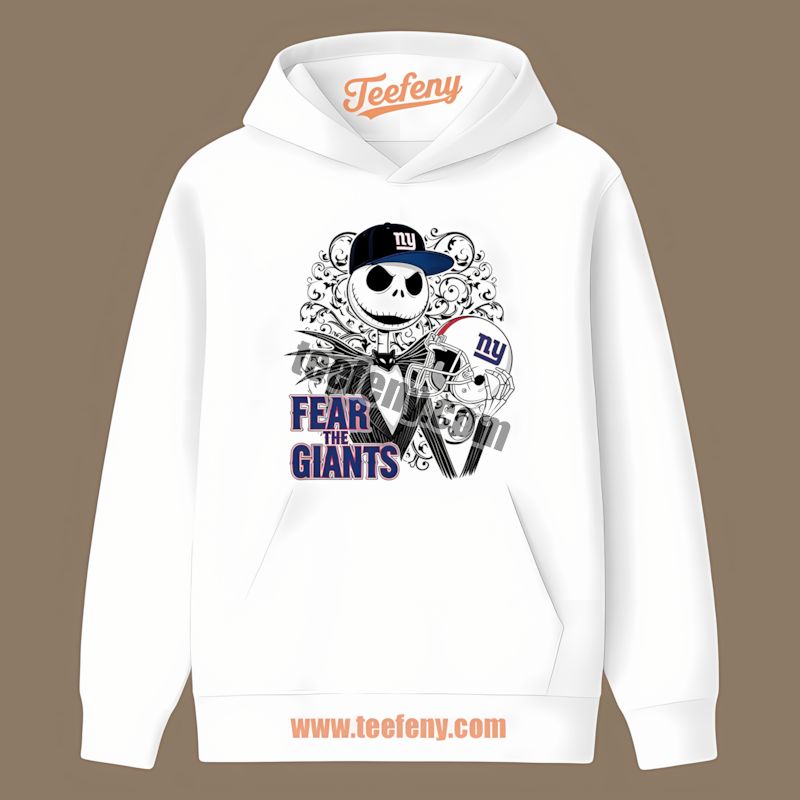 Fear New York Giants Jack Skellington Cotton Hoodie Fear New York Giants Jack Skellington Cotton Hoodie