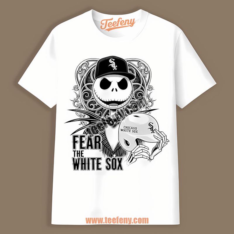 Fear The Chicago White Sox Jack Skellington Cheap Graphic Tee