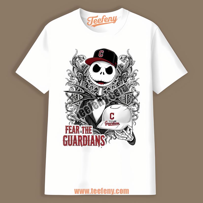 Fear The Cleveland Guardians Jack Skellington Funny Tshirt