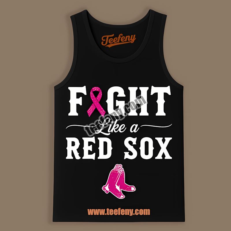 Fight Like A Breast Cancer Awareness Boston Red Sox Retro Tanktop Fight Like A Breast Cancer Awareness Boston Red Sox Retro Tanktop