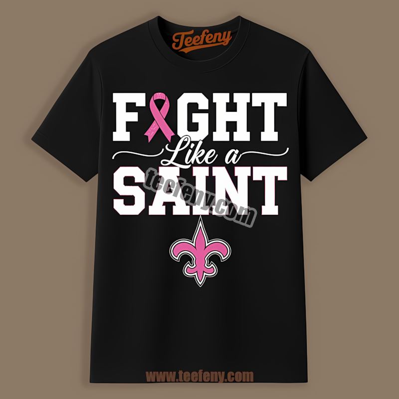 Fight Like A Cowboy New Orleans Saints Breast Cancer Retro Shirt