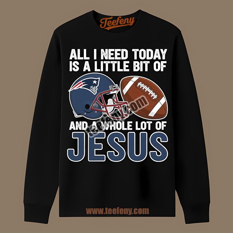 Football And Jesus New England Patriots Regular Long Sleeve Football And Jesus New England Patriots Regular Long Sleeve