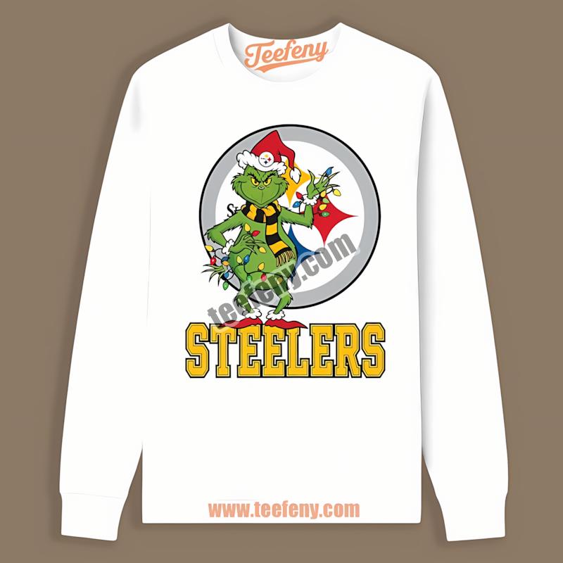 Grinch Celebrates Pittsburgh SLong Sleevelers Christmas Shirt Grinch Celebrates Pittsburgh SLong Sleevelers Christmas Shirt