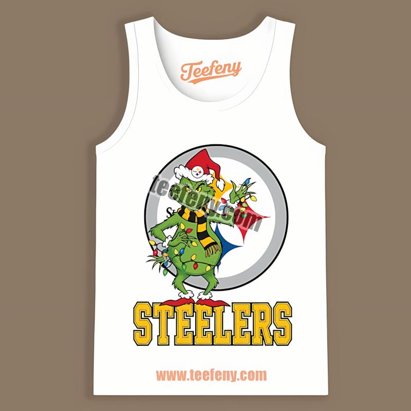 Grinch Celebrates Pittsburgh STanktoplers Christmas Shirt Grinch Celebrates Pittsburgh STanktoplers Christmas Shirt