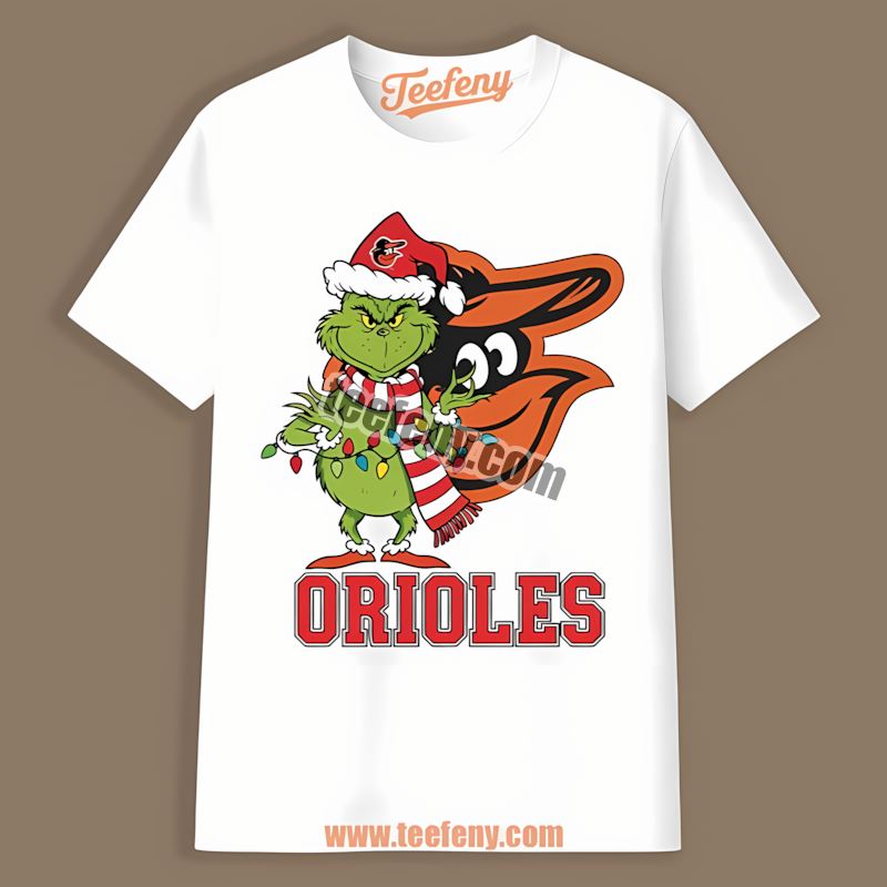 Grinch Christmas Baltimore Orioles Kids Shirt