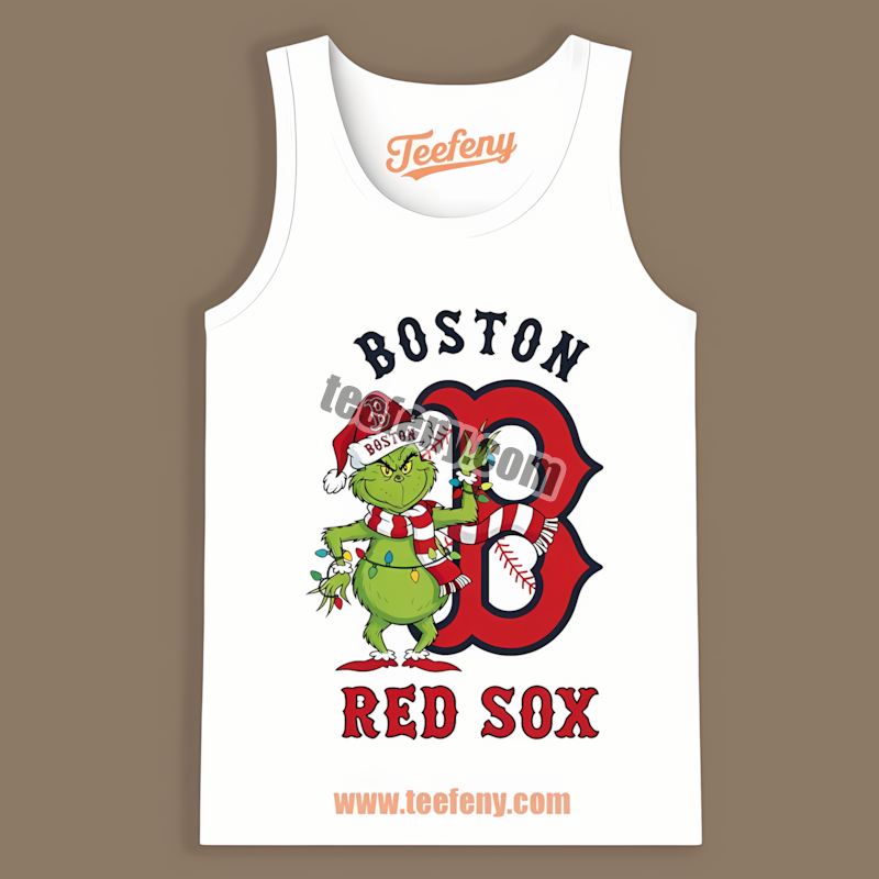 Grinch Christmas Boston Red Sox Summer Tanktop Grinch Christmas Boston Red Sox Summer Tanktop