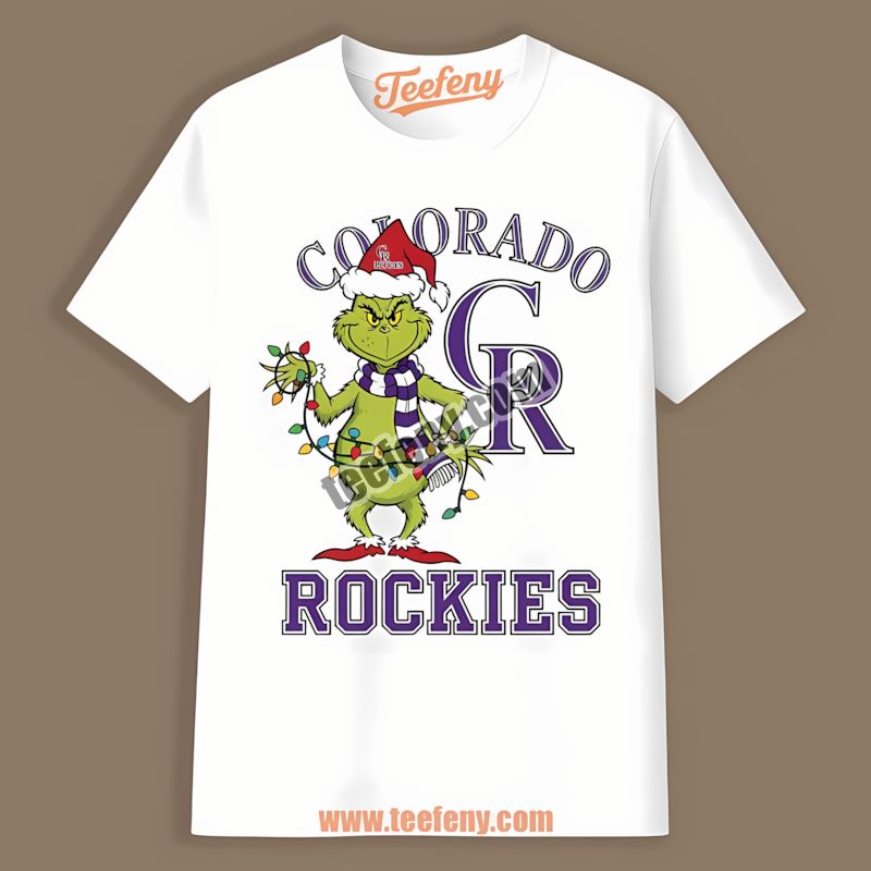 Grinch Christmas Party With Colorado Rockies Funny Shirt