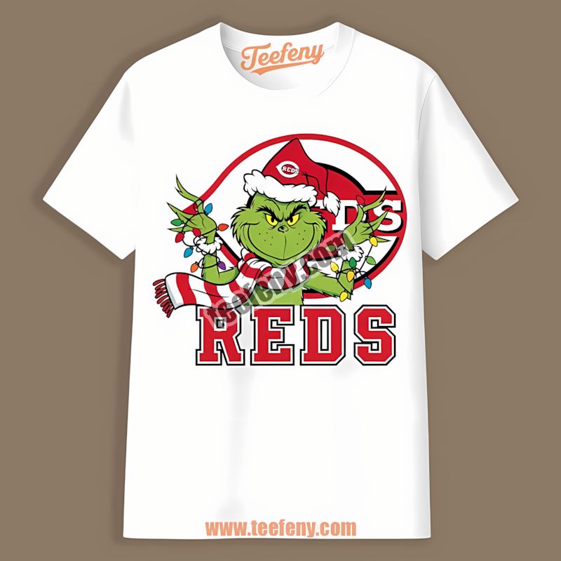 Grinch Christmas With Cincinnati Reds Spirit Funny Shirt