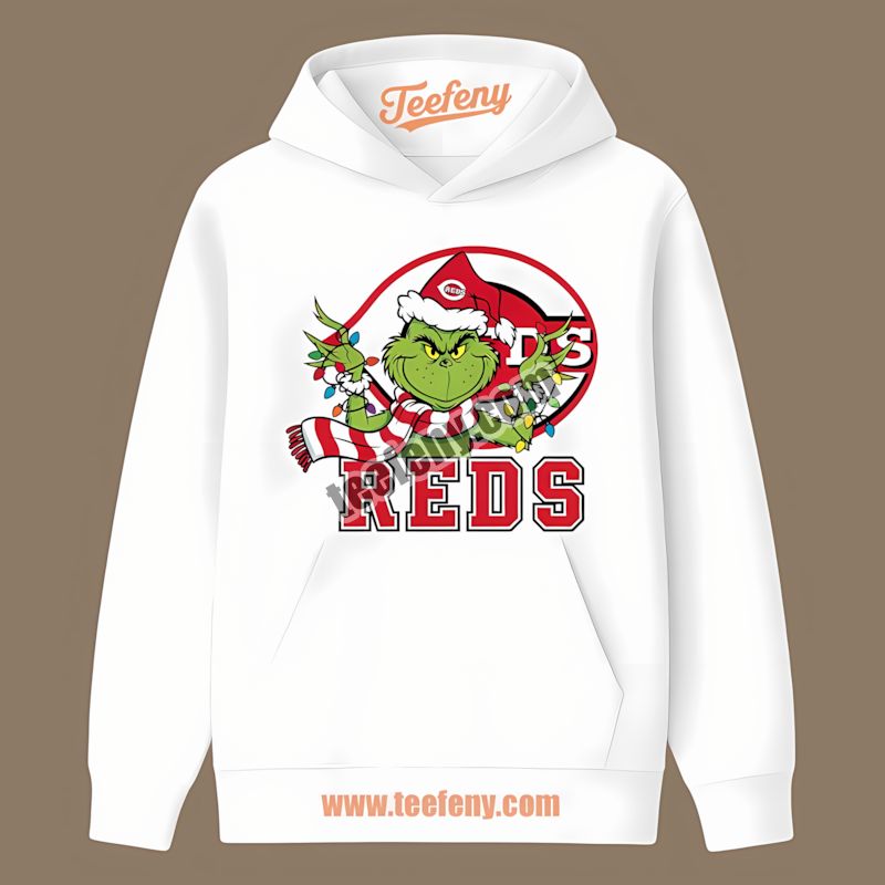 Grinch Christmas With Cincinnati Reds Spirit Funny Hoodie Grinch Christmas With Cincinnati Reds Spirit Funny Hoodie