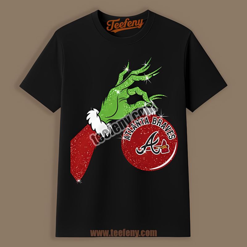 Grinch Hand Holding Atlanta Braves Ornament Vintage Shirt