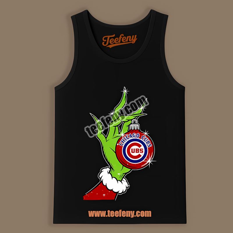 Grinch Hand Holding Chicago Cubs Ornament Cotton Tanktop Grinch Hand Holding Chicago Cubs Ornament Cotton Tanktop