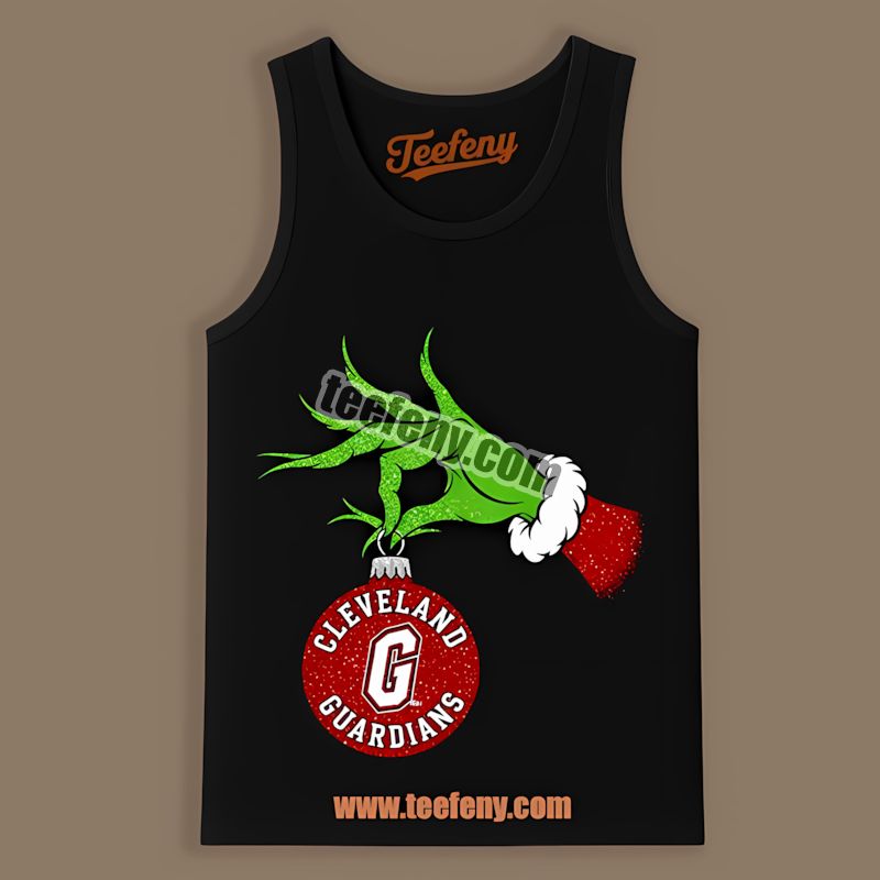 Grinch Hand Holding Cleveland Guardians Ornament Graphic Tanktop Grinch Hand Holding Cleveland Guardians Ornament Graphic Tanktop