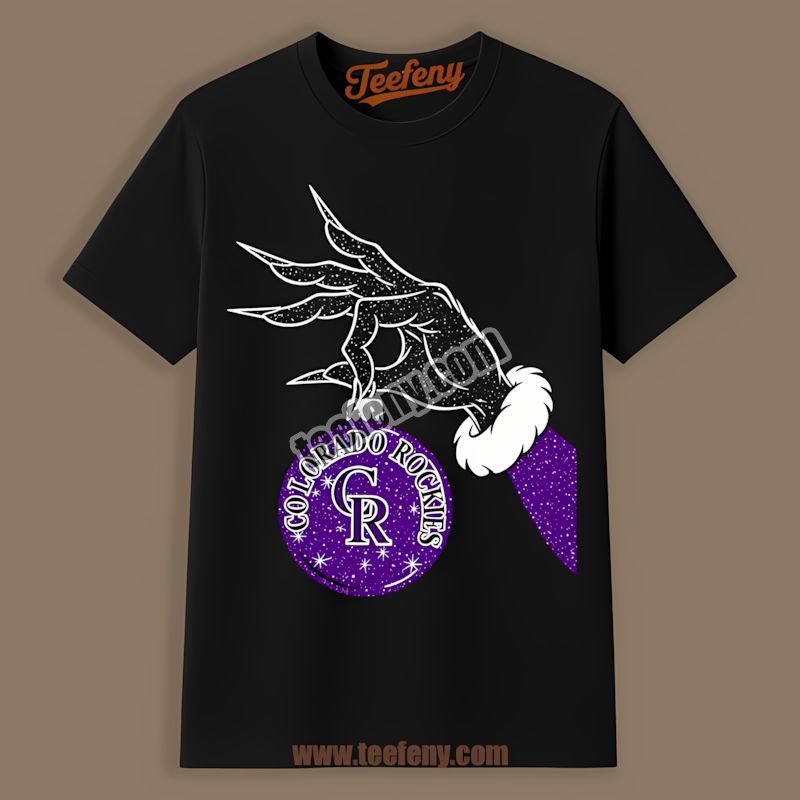 Grinch Hand Holding Colorado Rockies Ornament Classic Shirt
