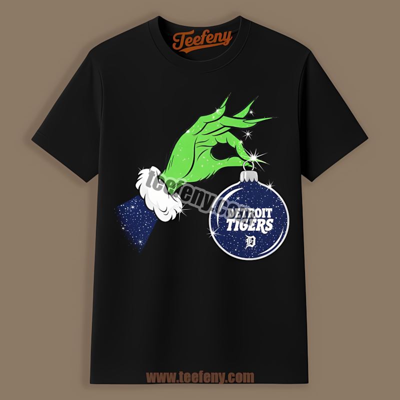 Grinch Hand Holding Chicago Cubs Ornament Cotton Shirt