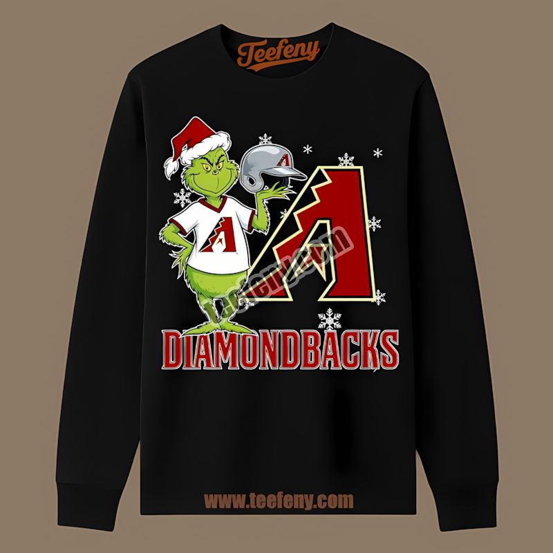Grinch Holding Arizona Diamondbacks Helmet Vintage Long Sleeve Grinch Holding Arizona Diamondbacks Helmet Vintage Long Sleeve
