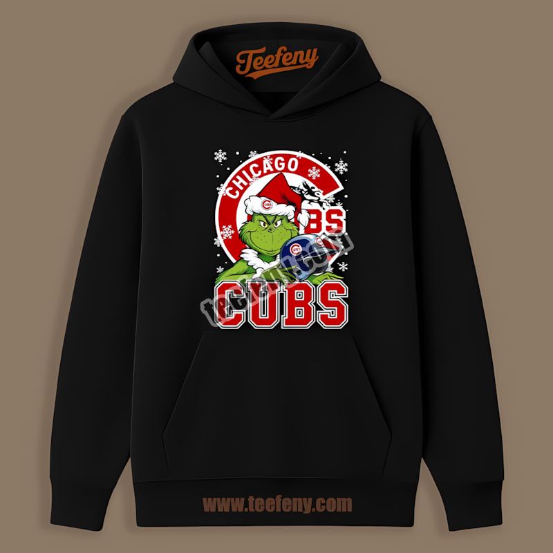 Grinch Holding Chicago Cubs Helmet Adults Hoodie Grinch Holding Chicago Cubs Helmet Adults Hoodie