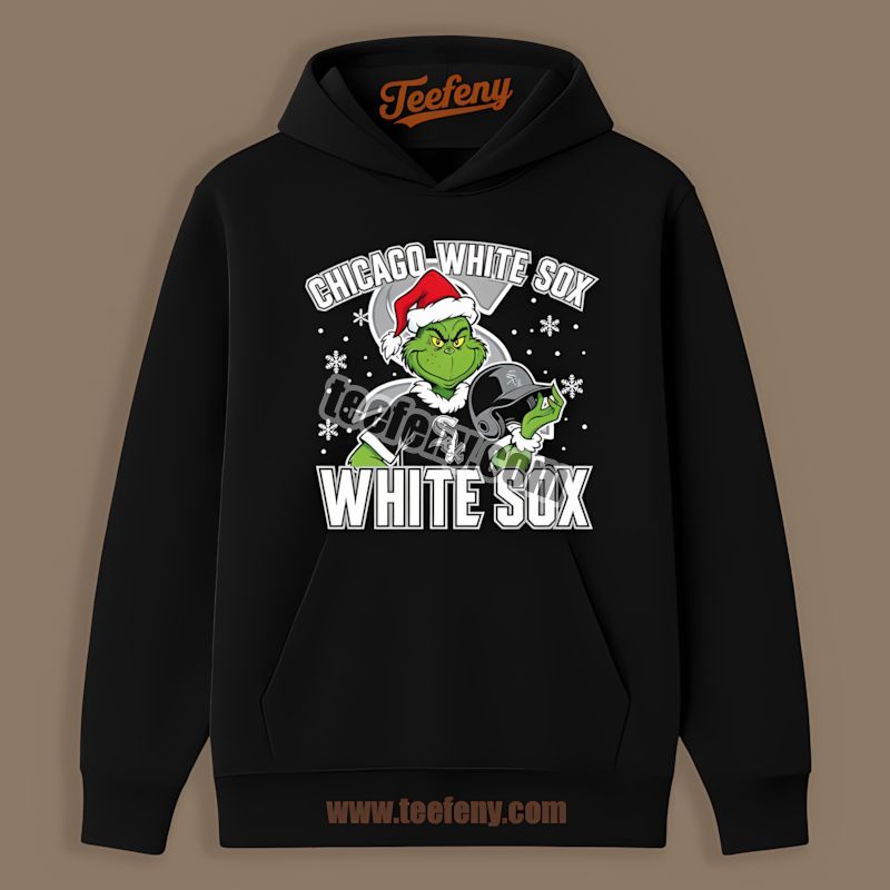 Grinch Holding Chicago White Sox Helmet THoodie Design Online Grinch Holding Chicago White Sox Helmet THoodie Design Online