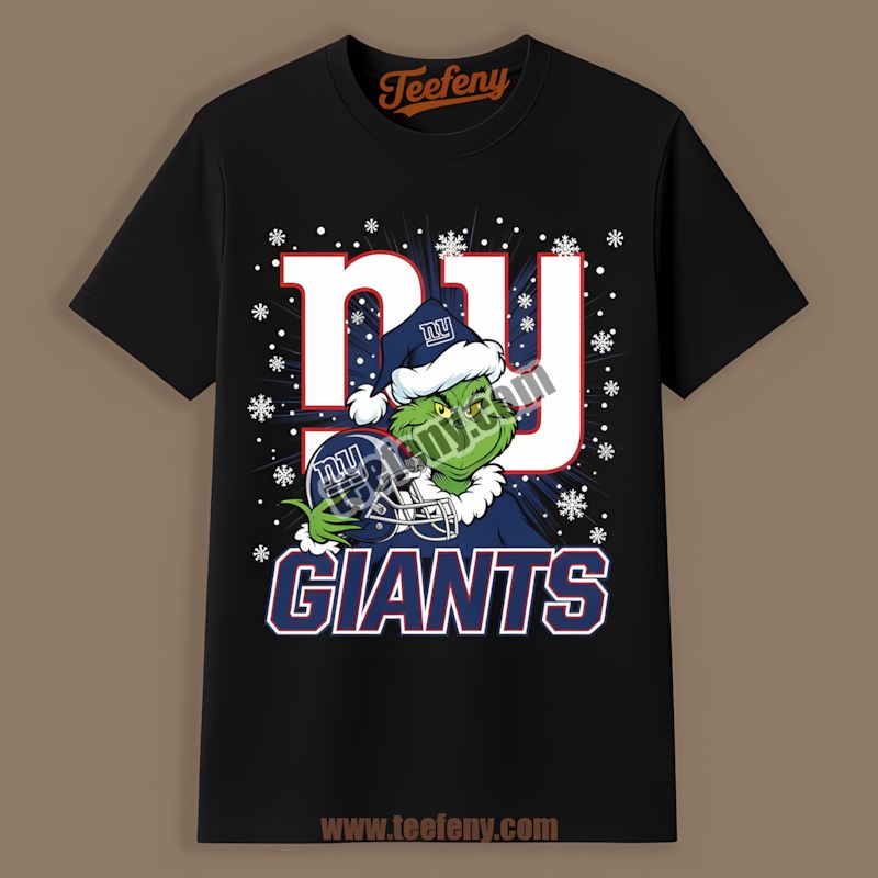 Grinch Holding Helmet New York Giants Retro Shirt