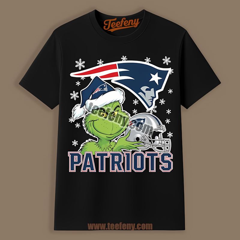Grinch Holding New England Patriots Helmet Retro Shirt