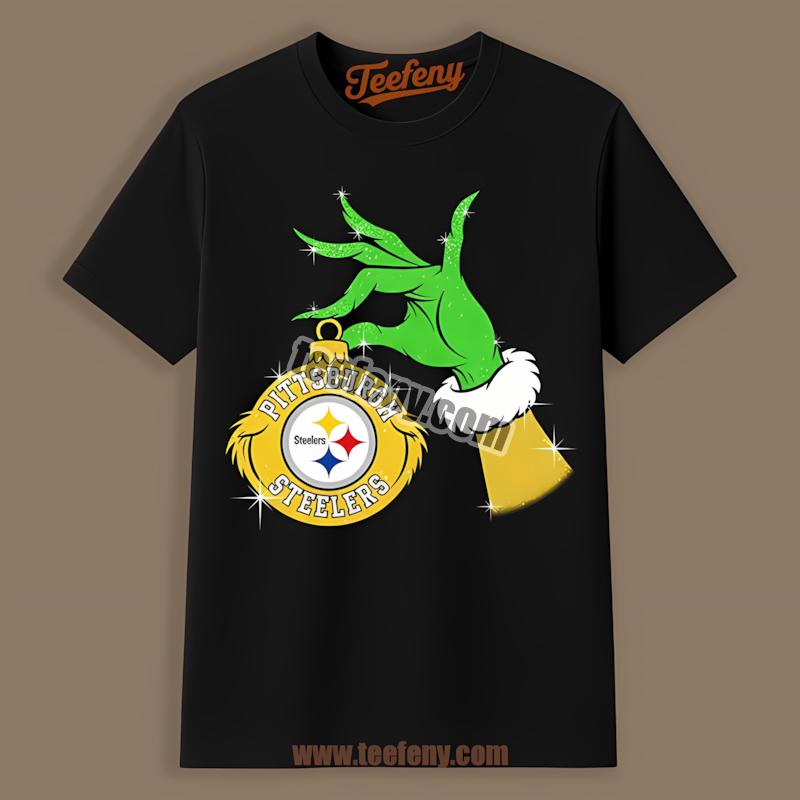 Grinch Holding Pittsburgh Steelers Ornament Classic Style Shirt