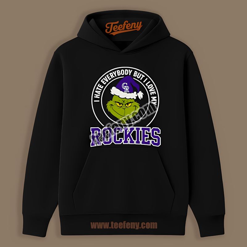 Grinch I Hate Everybody But Love My Colorado Rockies Custom Hoodie Grinch I Hate Everybody But Love My Colorado Rockies Custom Hoodie