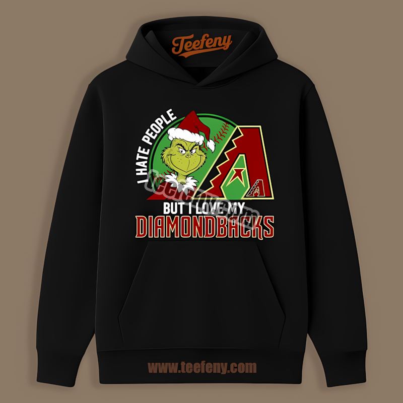Grinch I Hate People But Love Arizona Diamondbacks Retro Hoodie Grinch I Hate People But Love Arizona Diamondbacks Retro Hoodie