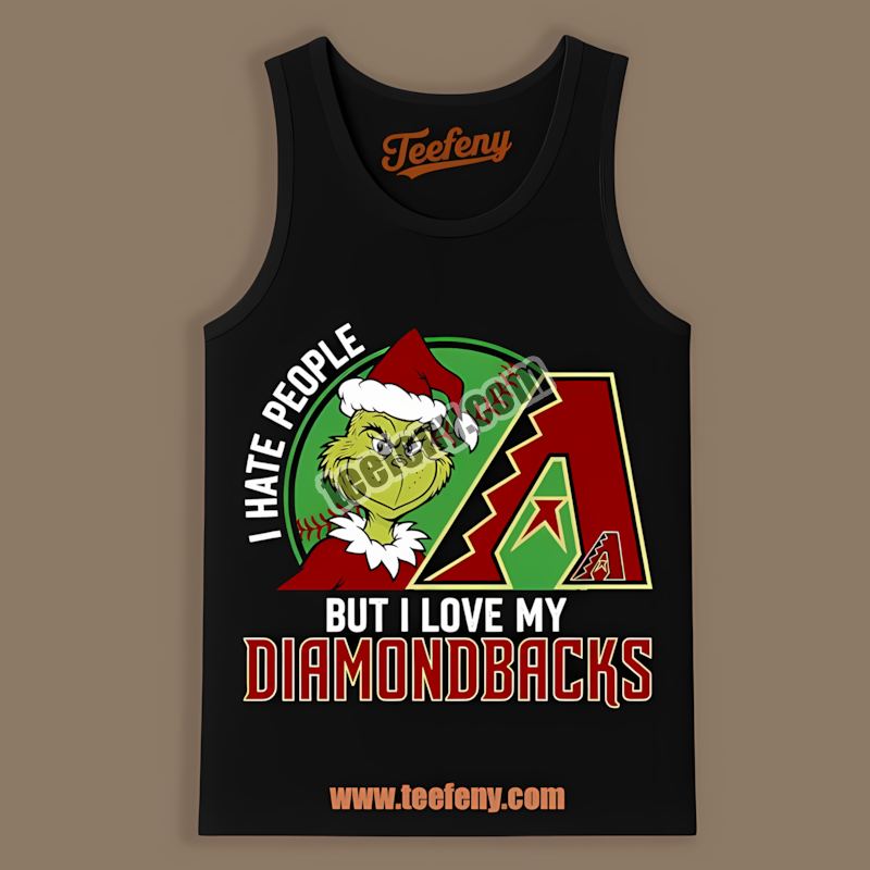 Grinch I Hate People But Love Arizona Diamondbacks Retro Tanktop Grinch I Hate People But Love Arizona Diamondbacks Retro Tanktop