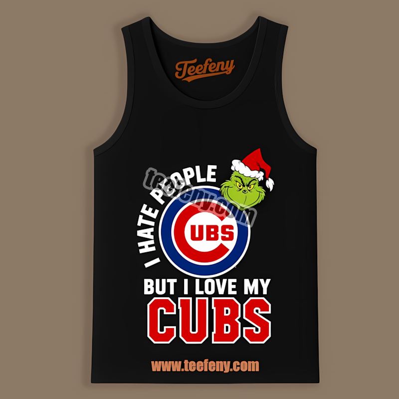 Grinch I Hate People But Love Chicago Cubs Unisex Tanktop Grinch I Hate People But Love Chicago Cubs Unisex Tanktop