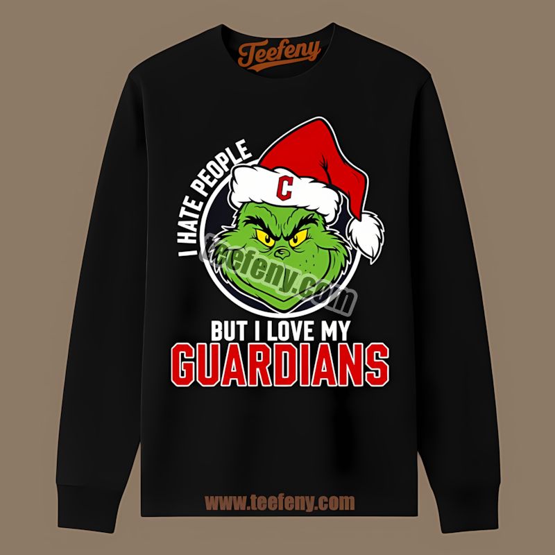 Grinch I Hate People But Love Cleveland Guardians Fashion Long Sleeve Grinch I Hate People But Love Cleveland Guardians Fashion Long Sleeve